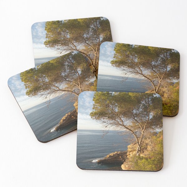 Item preview, Pine trees, cliffs and the Mediterranean in the morning designed and sold by Adriana Mueller.
