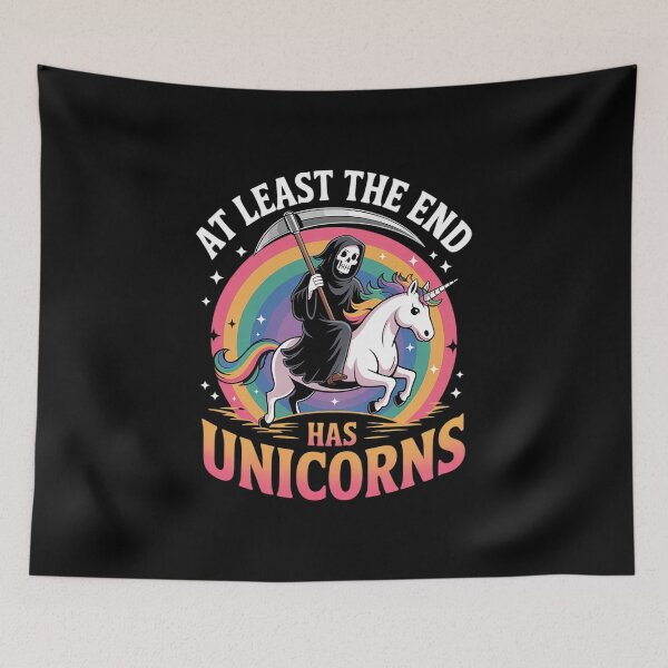 Item preview, At least the end has unicorns Halloween  designed and sold by HuValverdeArt.