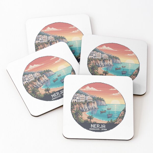 Item preview, Nerja Pixel Coast – Andalucía Spain | Retro 8-Bit Mediterranean Sunset designed and sold by CircinusStore.
