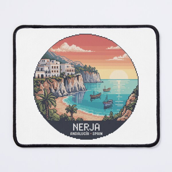 Item preview, Nerja Pixel Coast – Andalucía Spain | Retro 8-Bit Mediterranean Sunset designed and sold by CircinusStore.