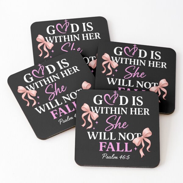 Item preview, God Is Within Her She Will Not Fall Psalm 46:5 Christian Breast Cancer Awareness Design designed and sold by KevinorNorris.