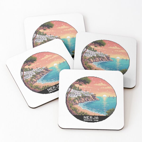 Item preview, Nerja Pixel Horizon – Andalucía Spain | Retro 8-Bit Mediterranean Sunset designed and sold by CircinusStore.