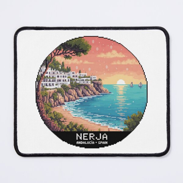 Item preview, Nerja Pixel Horizon – Andalucía Spain | Retro 8-Bit Mediterranean Sunset designed and sold by CircinusStore.