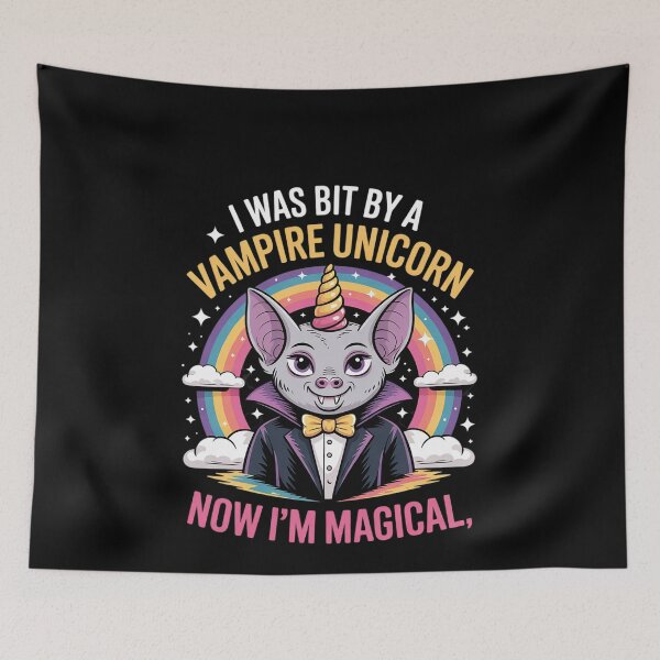 Item preview, Bit By Vampire Unicorn Magical Design Halloween Unicorn  designed and sold by MonsterBuddiess.