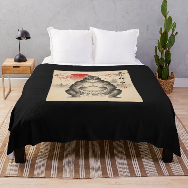 Item preview, Funny Fat Cat Sumo Wrestler Sumi-E Japanese Art Anime designed and sold by diyoor.