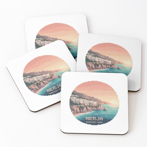 Item preview, Nerja Pixel Vista – Andalucía Spain | Retro 8-Bit Mediterranean Sunset designed and sold by CircinusStore.