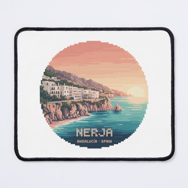 Item preview, Nerja Pixel Vista – Andalucía Spain | Retro 8-Bit Mediterranean Sunset designed and sold by CircinusStore.