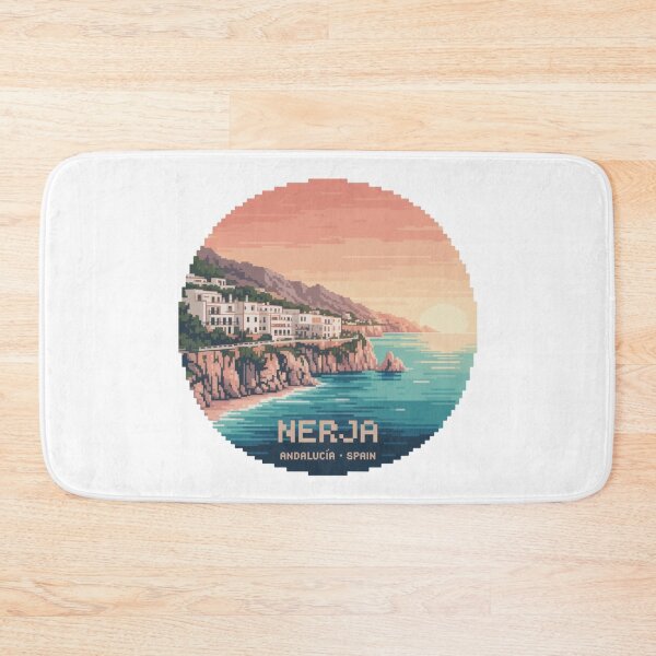 Item preview, Nerja Pixel Vista – Andalucía Spain | Retro 8-Bit Mediterranean Sunset designed and sold by CircinusStore.
