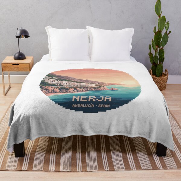 Item preview, Nerja Pixel Vista – Andalucía Spain | Retro 8-Bit Mediterranean Sunset designed and sold by CircinusStore.