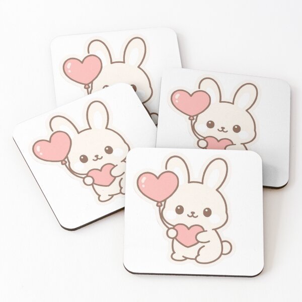 Item preview, Kawaii bunny with a heart sticker. designed and sold by Vegasstickers.