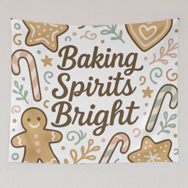 Item preview, Baking Spirits Bright – Cute Gingerbread Christmas Baking Design designed and sold by graphicnew.