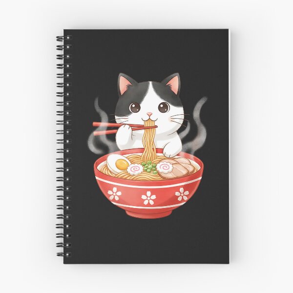 Item preview, Funny Japanese Kawaii Anime Men Kids Women Cat Eats Ramen  designed and sold by diyoor.