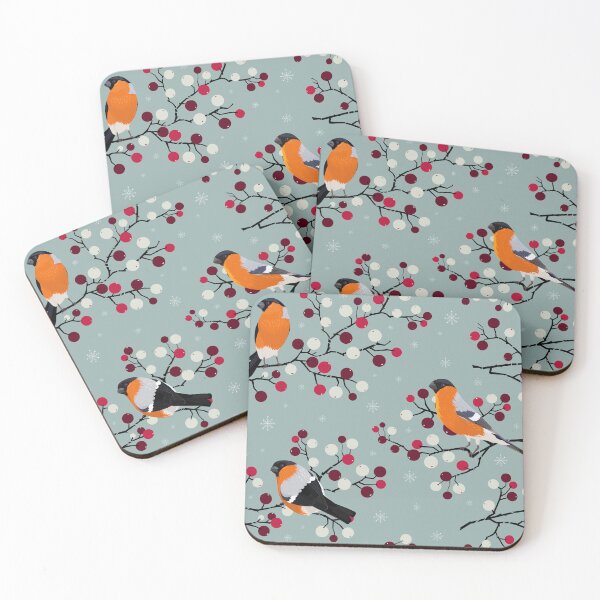 Item preview, Bullfinches winter pattern designed and sold by Avisnanna.