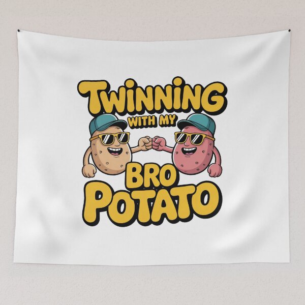 Item preview, Funny Potato Bros Shirt – Twinning With My Bro Potato Street Style Tee designed and sold by WSPrintCrafter.