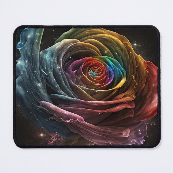 Item preview, A rose bursting with color against a dark background illuminated by twinkling stars. designed and sold by Jerhus.