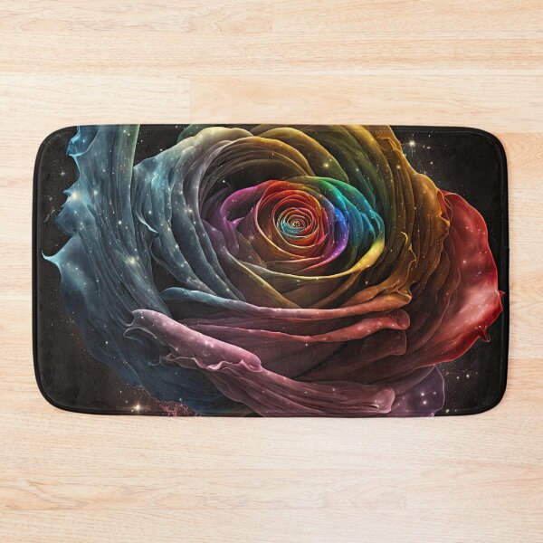 Item preview, A rose bursting with color against a dark background illuminated by twinkling stars. designed and sold by Jerhus.
