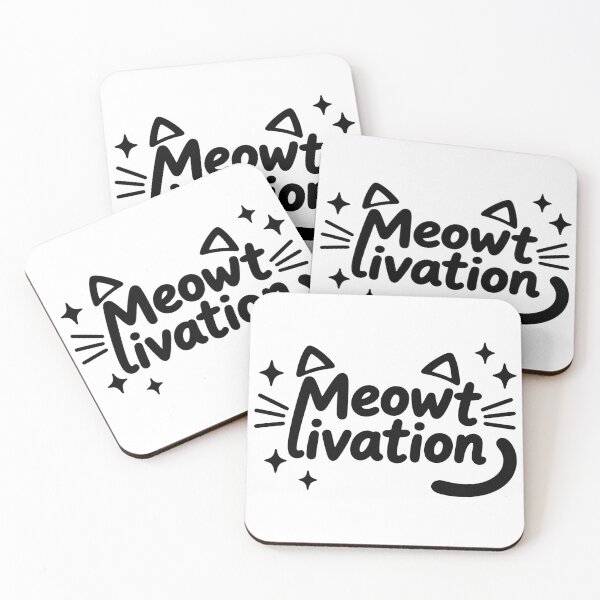 Item preview, Meowtivation — Kawaii Cat Motivational Quote Line Art designed and sold by ArtMedia1.