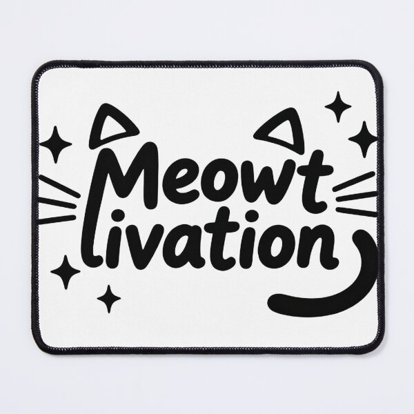 Item preview, Meowtivation — Kawaii Cat Motivational Quote Line Art designed and sold by ArtMedia1.