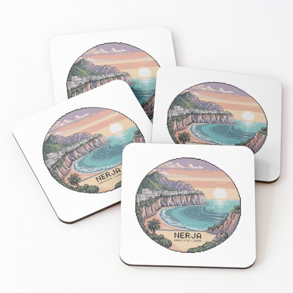 Item preview, Nerja Pixel Coast – Andalucía Spain | Retro Pixel Art Sunset designed and sold by CircinusStore.