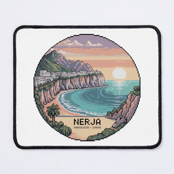 Item preview, Nerja Pixel Coast – Andalucía Spain | Retro Pixel Art Sunset designed and sold by CircinusStore.