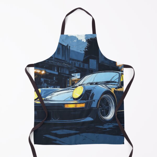 Item preview, A retro black sports car on a lit city street at nightfall designed and sold by Jerhus.