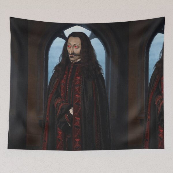 Item preview,  Portrait of Vlad Tepes Dracula (as a vampire)  medieval prince of Wallachia designed and sold by Vintage Designs +.
