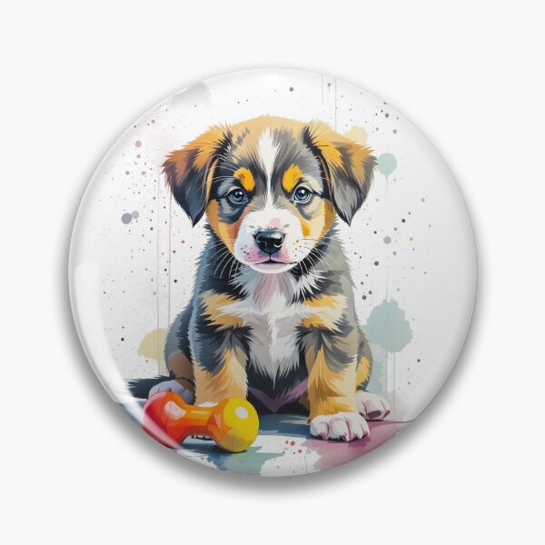 Item preview, Adorable Puppy with Chew Toy - Watercolor Dog Lover Gift designed and sold by AnimalAirtistry.