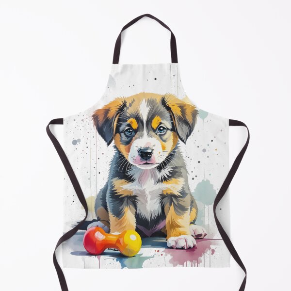 Item preview, Adorable Puppy with Chew Toy - Watercolor Dog Lover Gift designed and sold by AnimalAirtistry.