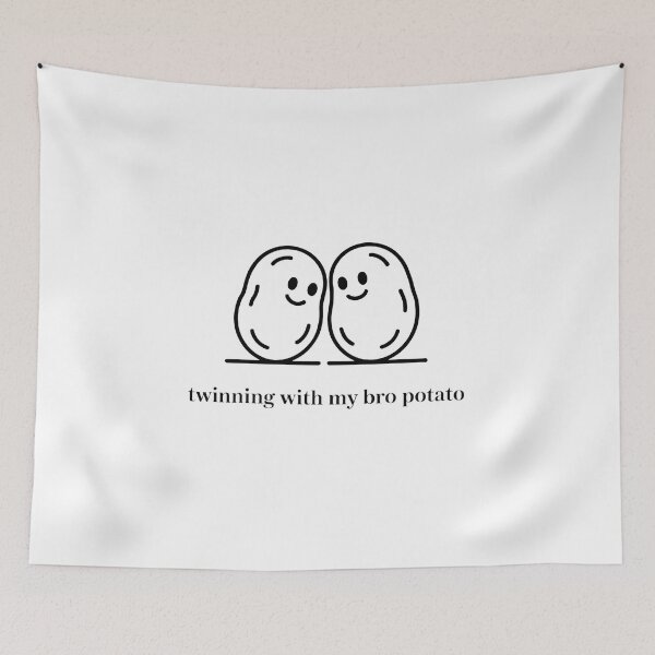 Item preview, Minimalist Line Art Potato Twins Shirt – Twinning With My Bro Potato Tee designed and sold by WSPrintCrafter.