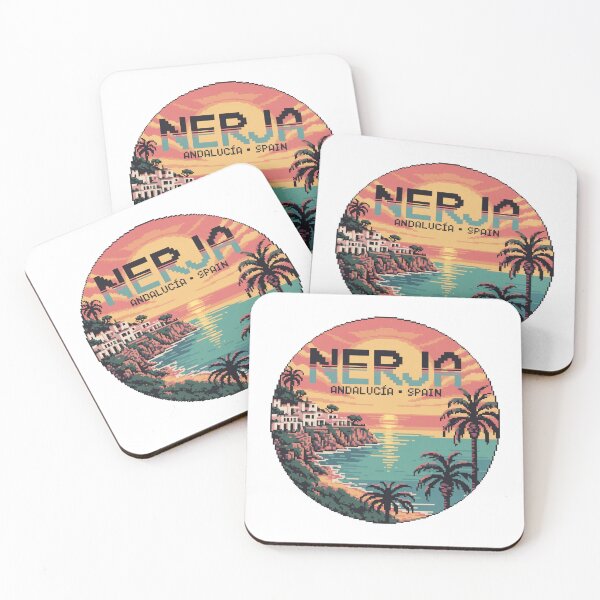 Item preview, Nerja Golden Sunset – Andalucía Spain | Retro Pixel Art Coastline designed and sold by CircinusStore.
