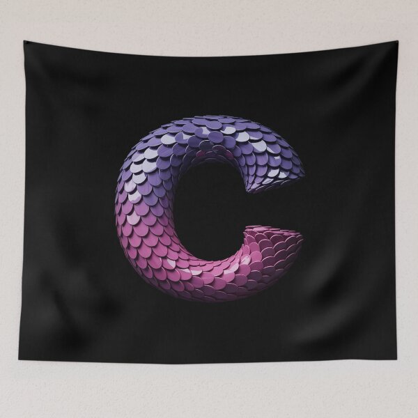 Item preview, C Letter With Mermaid Scales Pattern designed and sold by LeeEvans222.