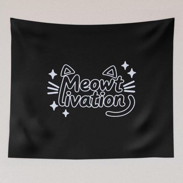 Item preview, Meowtivation Cat Lettering — Black Vector Line Art designed and sold by ArtMedia1.