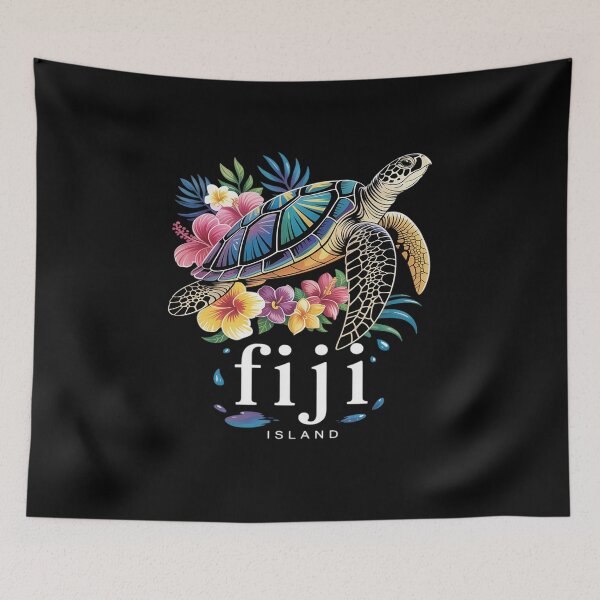 Item preview, Fiji Islands Sea Turtle Flowers Scuba Diving designed and sold by FranzFriesen.