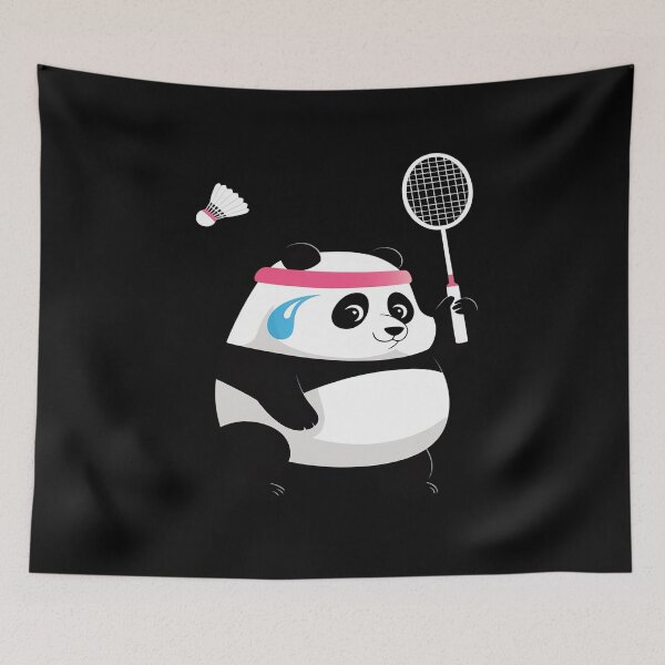 Item preview, Exhausted badminton panda designed and sold by HaileyRobel.
