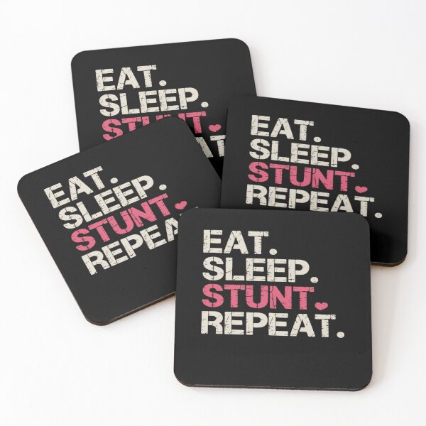 Item preview, Eat Sleep Stunt Repeat Pink Cheerleader Girl designed and sold by DrewLeuschke.