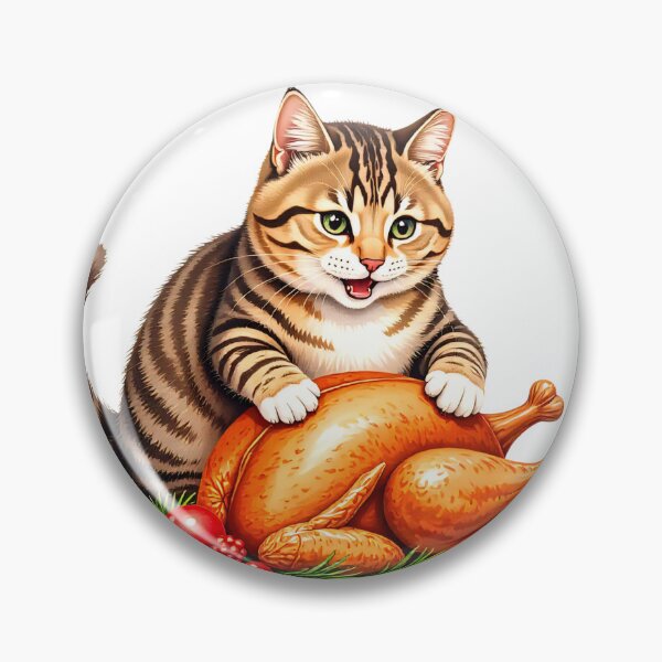 Item preview, Cat enjoying holiday feast at a festive dinner table with decorations and gifts designed and sold by SpaceartLilu.