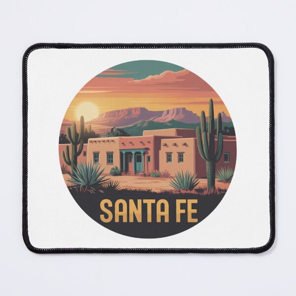 Item preview, Santa Fe Desert Sunset – New Mexico | Retro Adobe Art designed and sold by CircinusStore.