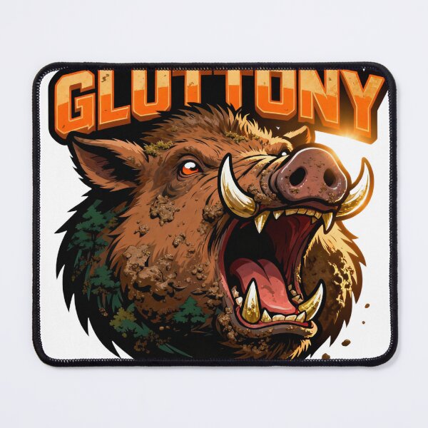 Item preview, Ravenous Boar Gluttony Mascot Logo designed and sold by etatae.