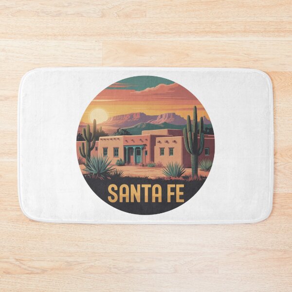 Item preview, Santa Fe Desert Sunset – New Mexico | Retro Adobe Art designed and sold by CircinusStore.