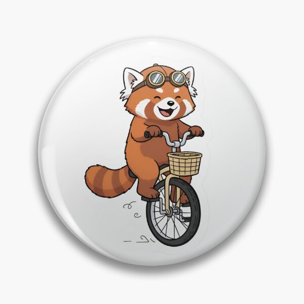 Item preview, Red Panda Cyclist | Cute Animal on Bicycle Sticker designed and sold by XM STOREZ .