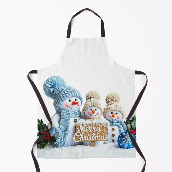 Item preview, Adorable Snowman Family Christmas Illustration with Blue & Beige Winter Outfits | Festive Holiday Scene Art designed and sold by PixelVibe782.