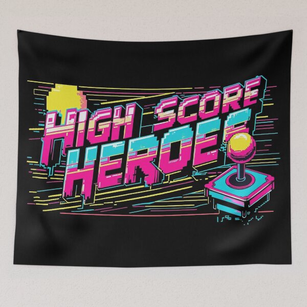 Item preview, High Score Heroes Retro Arcade Gamer Neon Design. designed and sold by The-T-In-Retro.