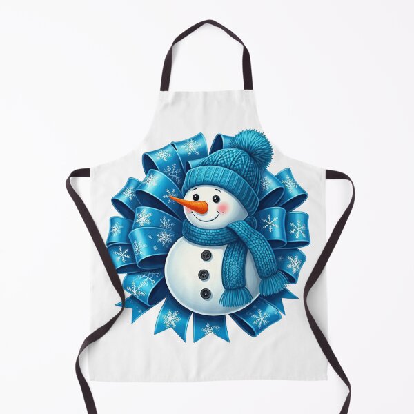 Item preview, Cheerful Blue Snowman Illustration with Decorative Snowflake Bow | Festive Winter Holiday Art designed and sold by PixelVibe782.