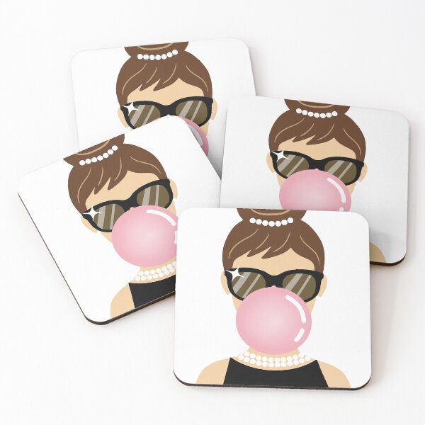 Item preview, Audrey Hepburn Pink Bubble Gum Portrait designed and sold by MPillustration.