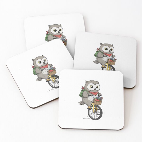 Item preview, "Adventurous Owl Unicycle Rider Sticker | Cute Nature Bicycle Art" designed and sold by XM STOREZ .