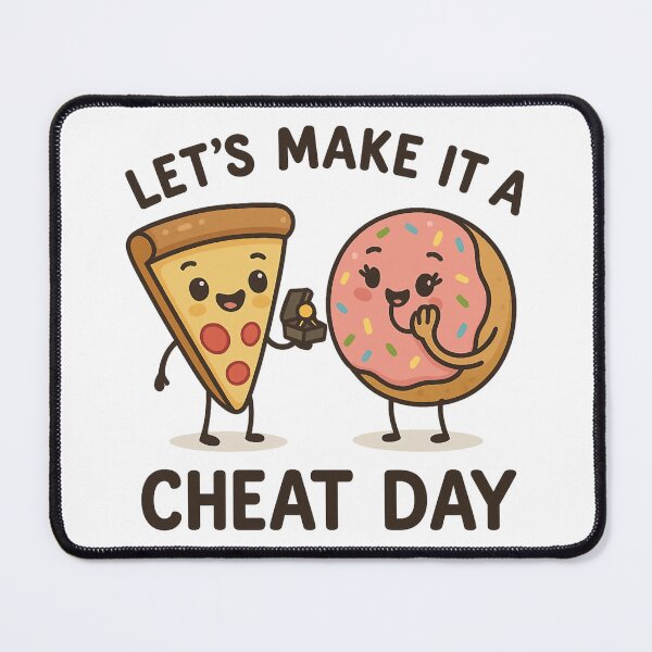 Item preview, Cute Pizza and Donut Cheat Day Funny Foodie Design. designed and sold by The-T-In-Retro.