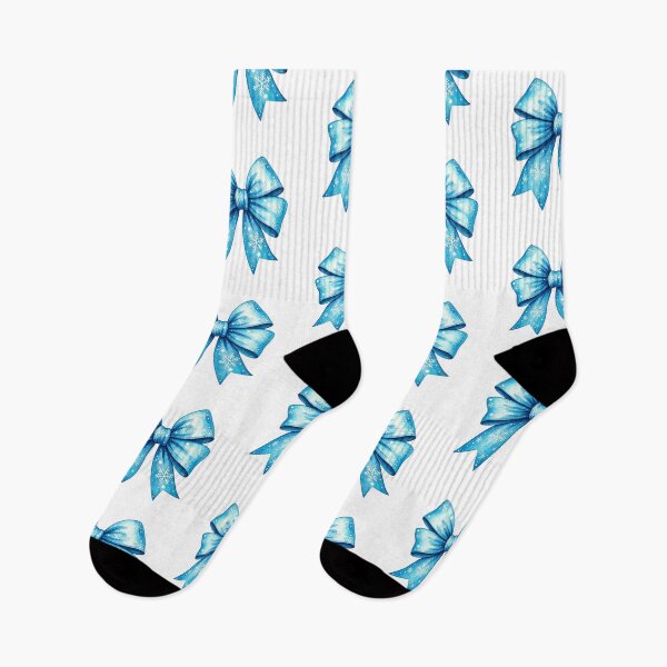 Item preview, Watercolor Blue Bow Illustration with Snowflakes & Icy Patterns | Festive Winter Holiday Decoration Art designed and sold by PixelVibe782.