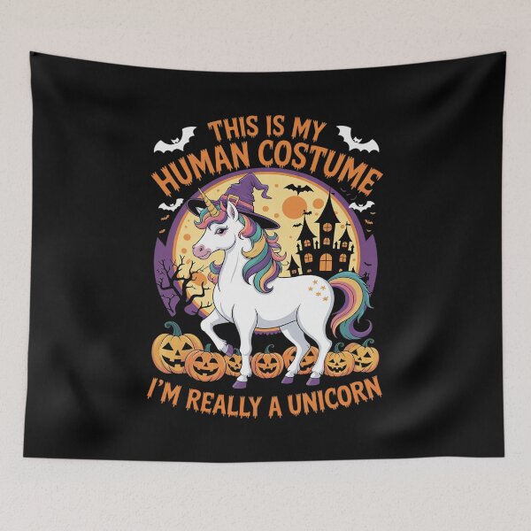 Item preview, Cute Spooky Unicorn Halloween Anime Pumpkins Full Moon 1  designed and sold by GGrizeldaRivas.