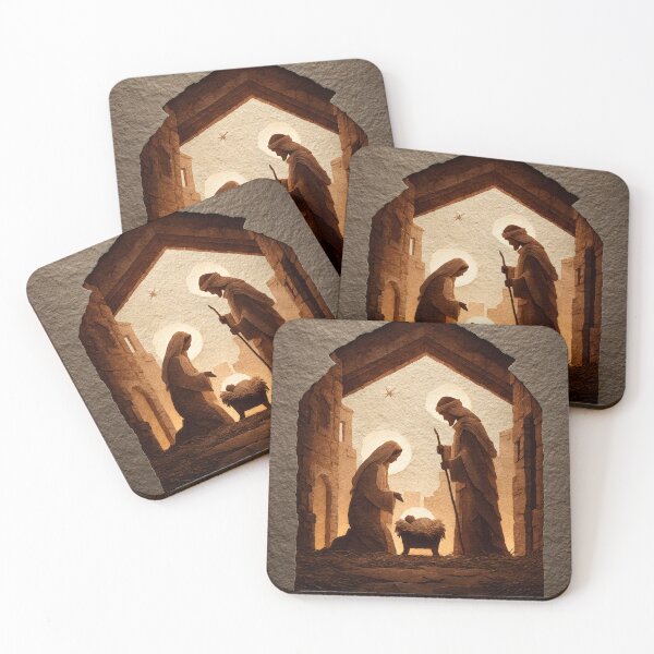 Item preview, Minimal Sacred Nativity with Mary Joseph and Newborn Jesus designed and sold by daila70.