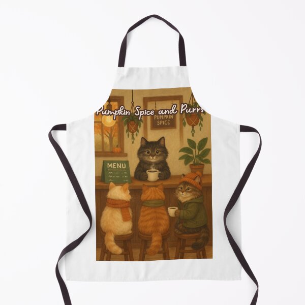 Item preview, Pumpkin Spice and Purrs – Cozy Cat Café Fall Art designed and sold by MagicMeow1.